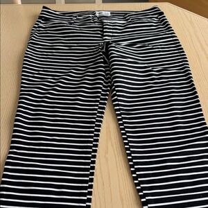 Old Navy Black and White Striped Skinny Pants